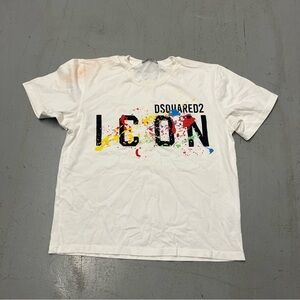 DSQUARED2 Classic White Tee paint splash